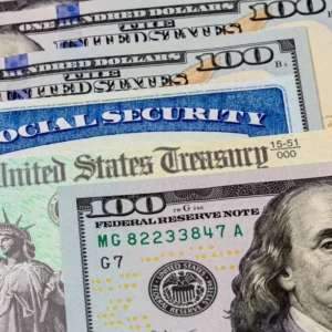 Social Security card and money